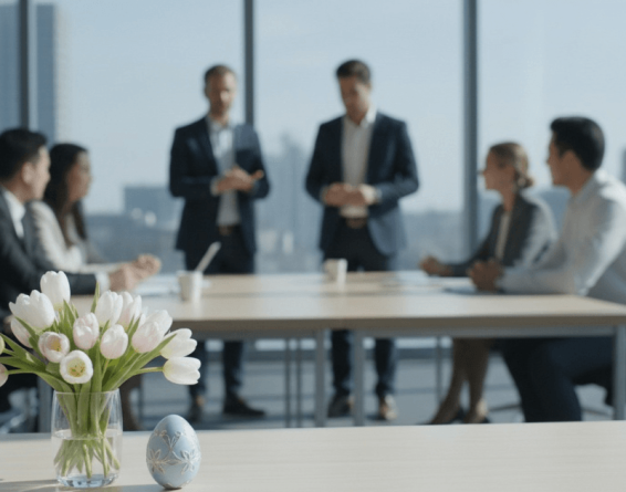 A boardroom meeting with professionals sat at a table