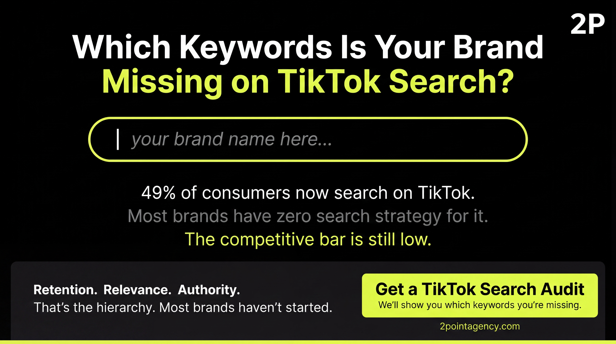 TikTok search keyword audit showing 49% of consumers now search on TikTok