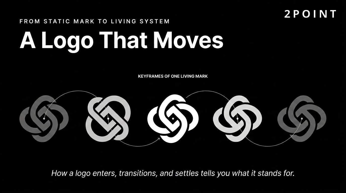A logo that moves: brand identity evolving from a static mark to a living, motion-first system.