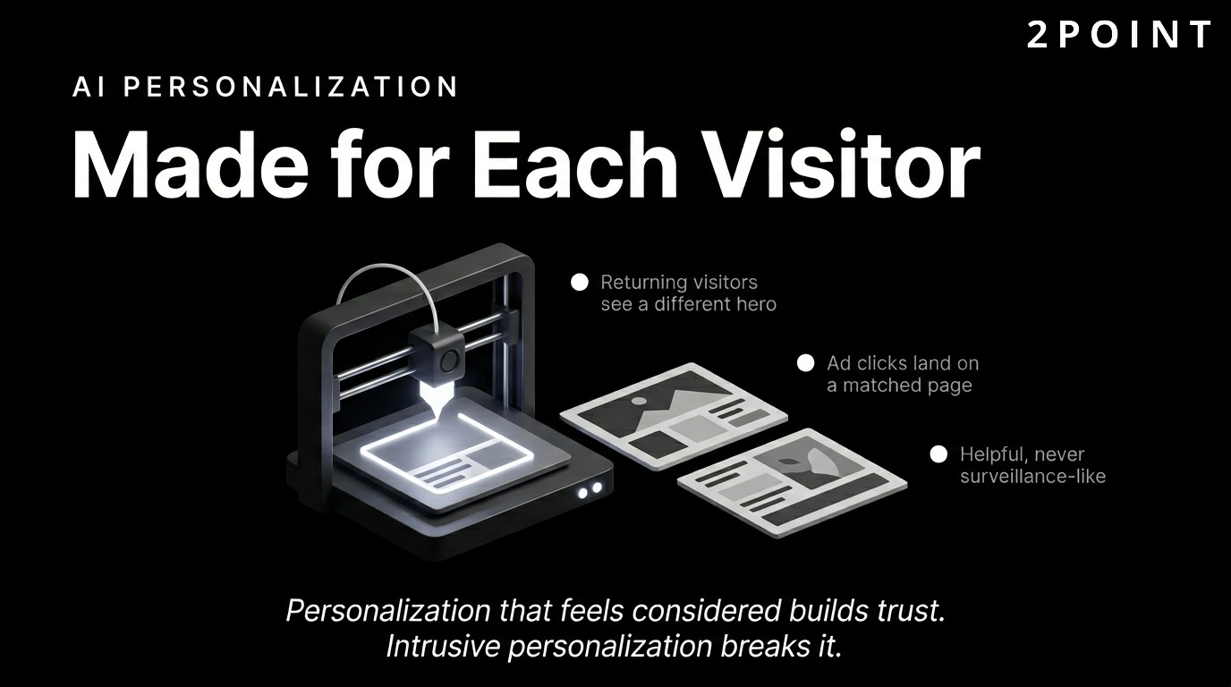 AI personalization in web design: dynamic content tailored to each visitor's behavior, intent, and history.