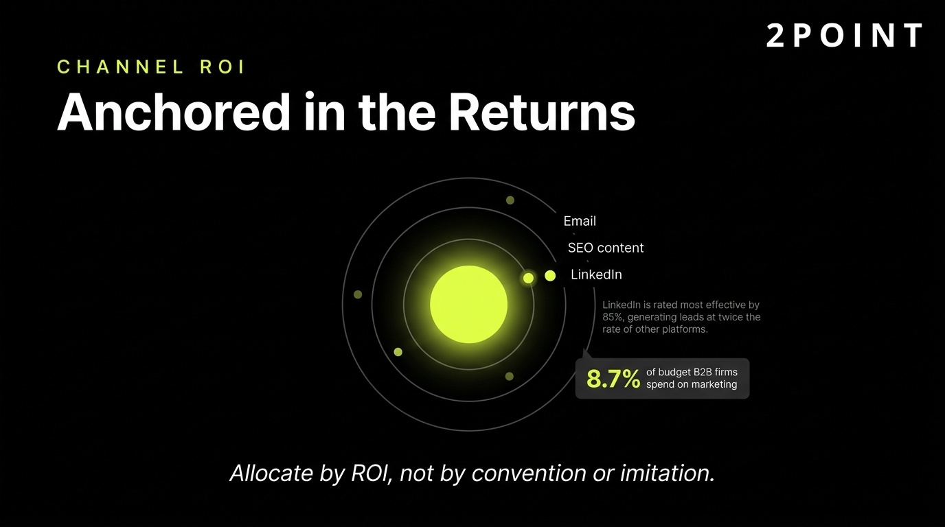 B2B channel ROI comparison: anchor budget allocation in measured returns rather than convention or guesswork.