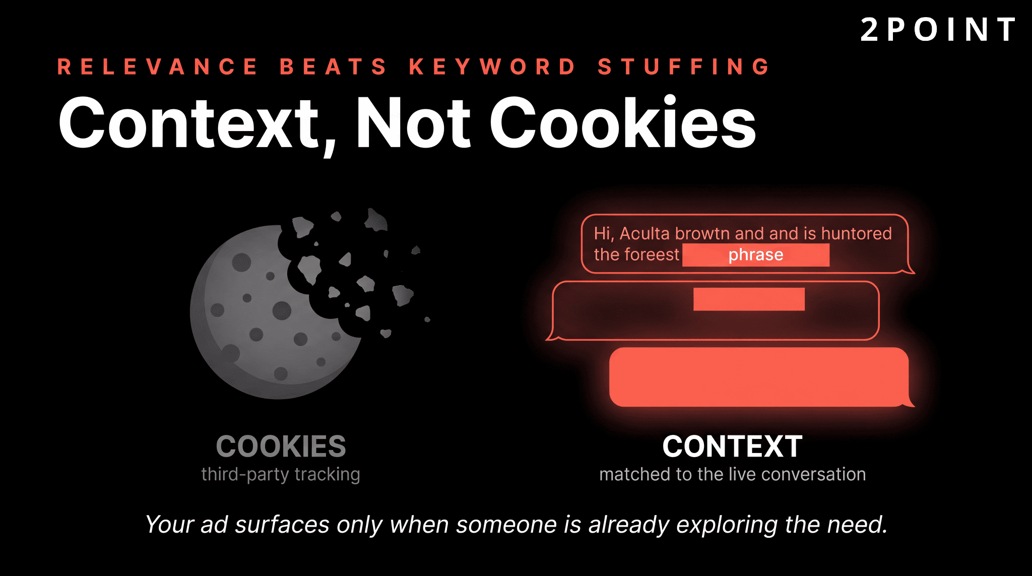 Context targeting vs. cookies: ChatGPT ads surface in live conversations rather than through third-party tracking.