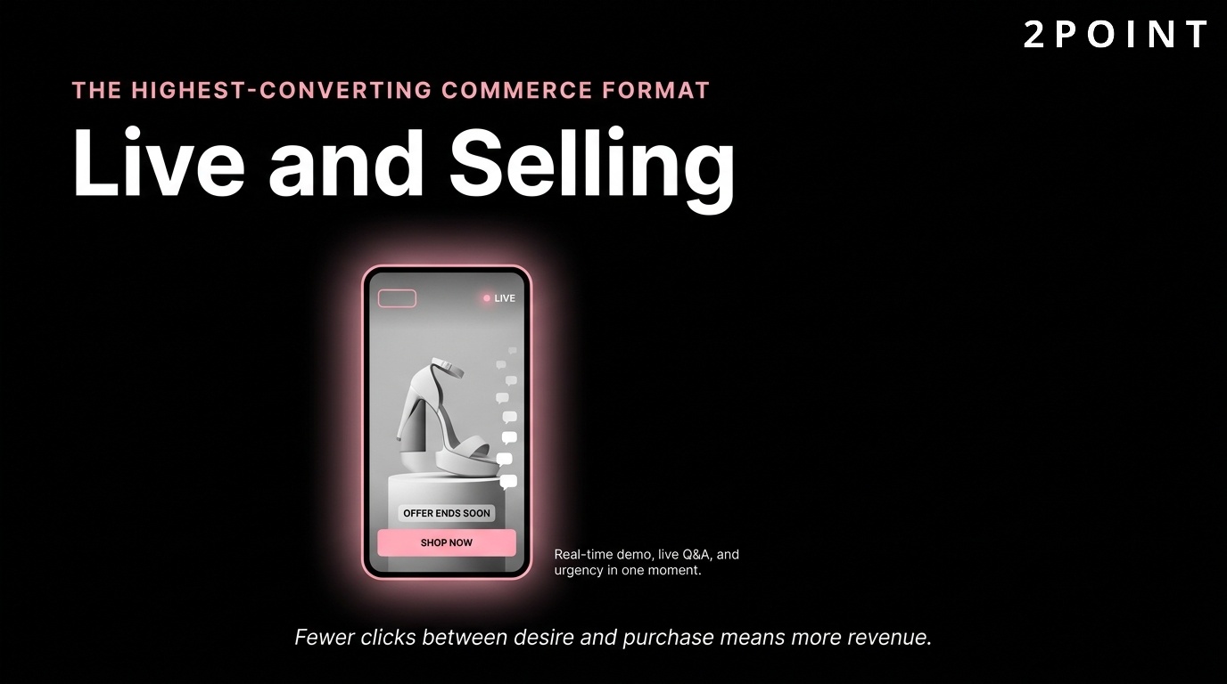 Live shopping commerce: real-time demos, Q&A, and time-limited offers convert higher than static product posts.