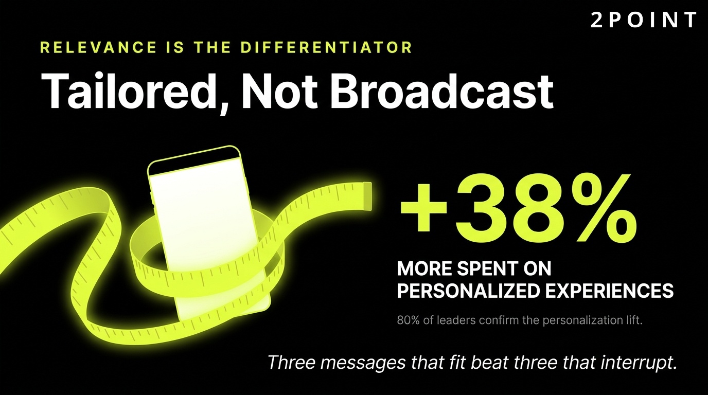 Personalized multi-channel marketing: consumers spend 38% more when they receive a personalized experience.