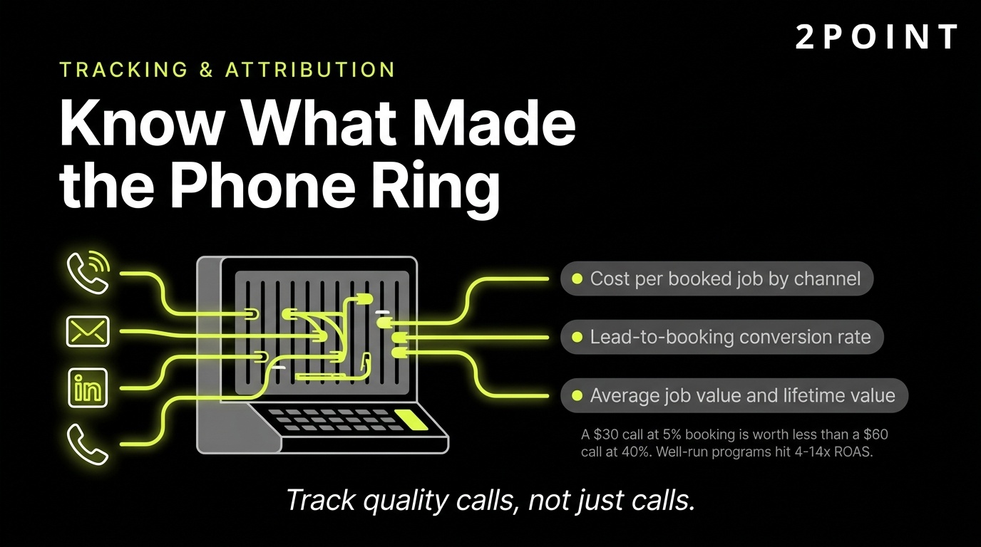 Tracking and attribution for home services: know exactly which campaign, ad, and keyword made the phone ring.
