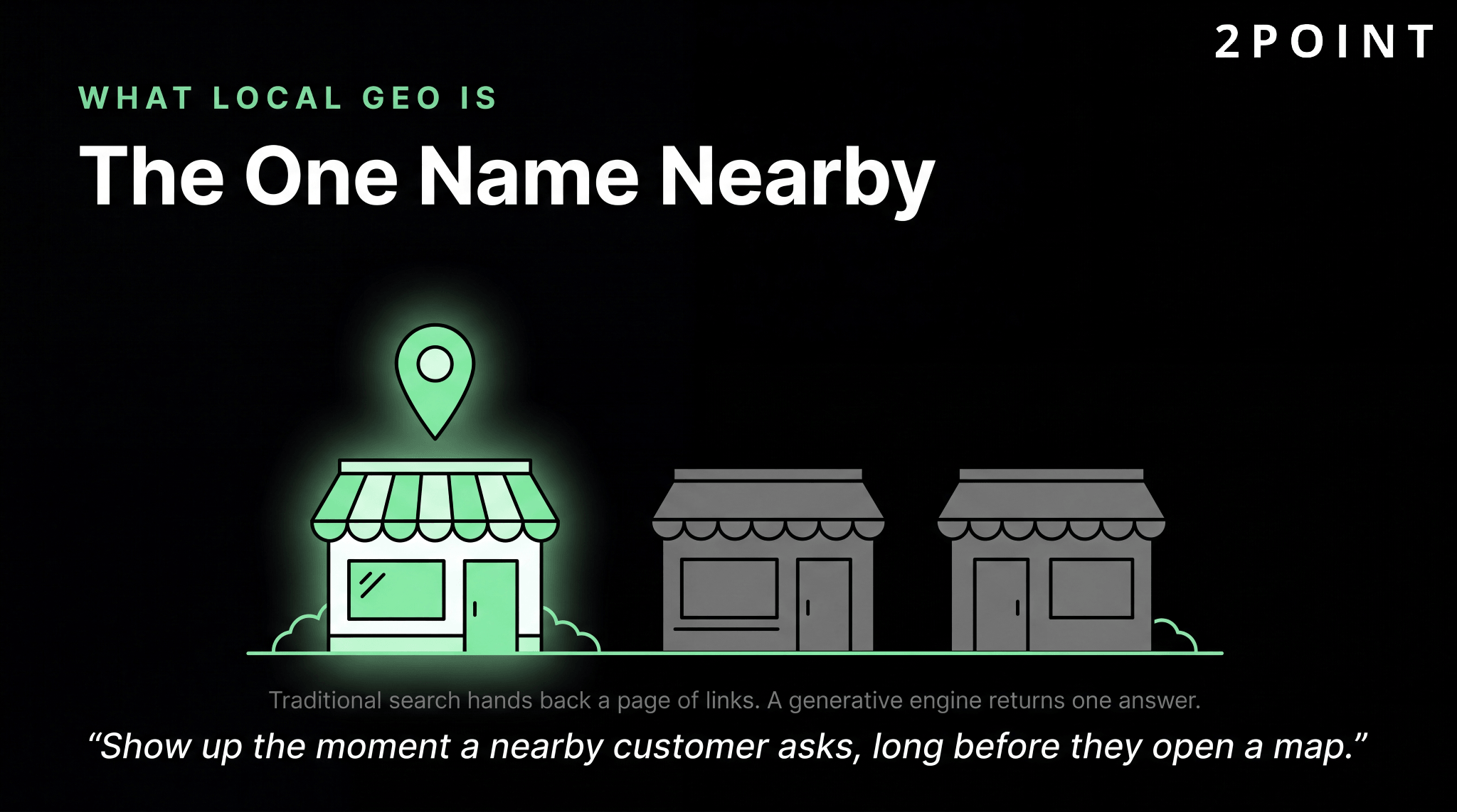 What local GEO is: the one name nearby.