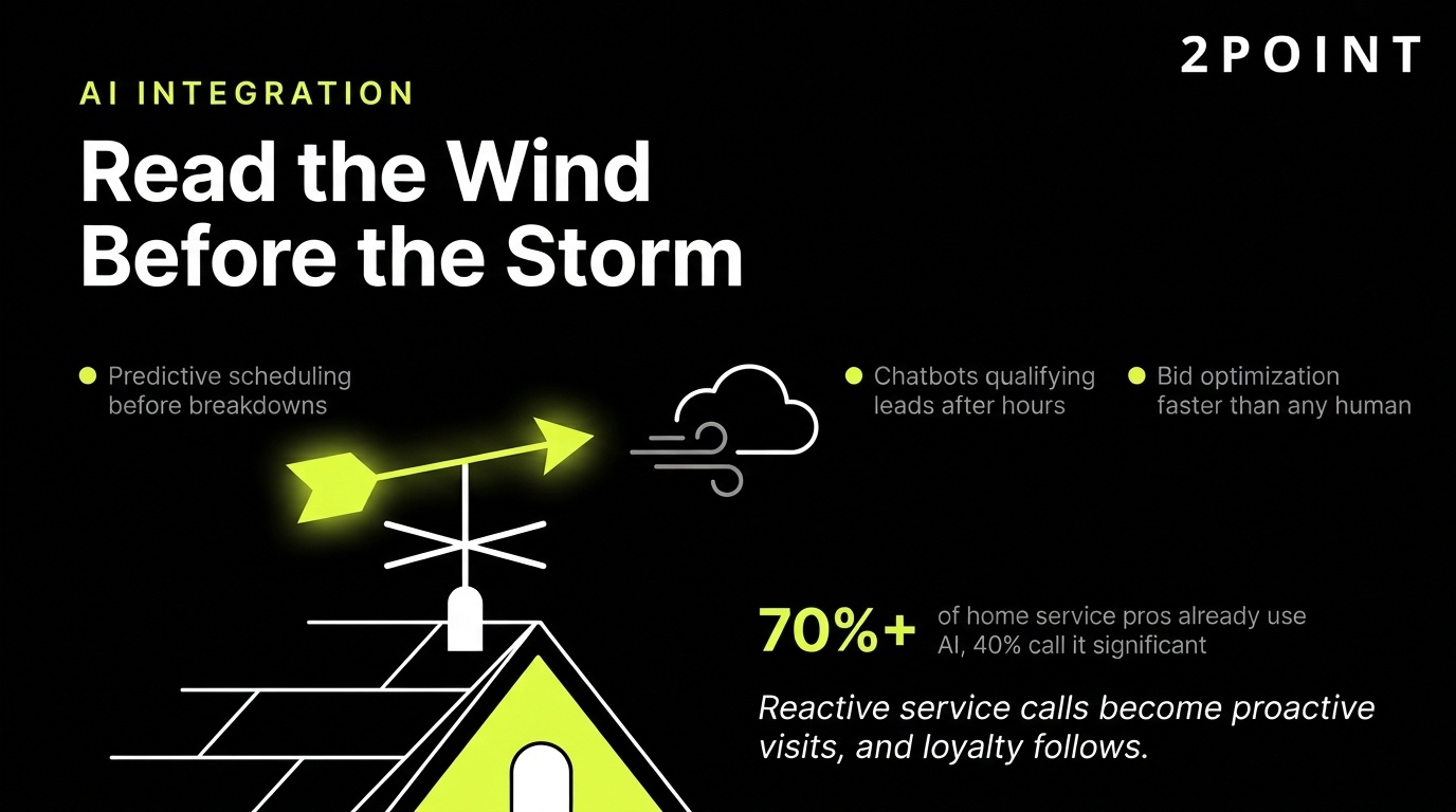 AI integration for home service marketing: read the wind before the storm arrives.
