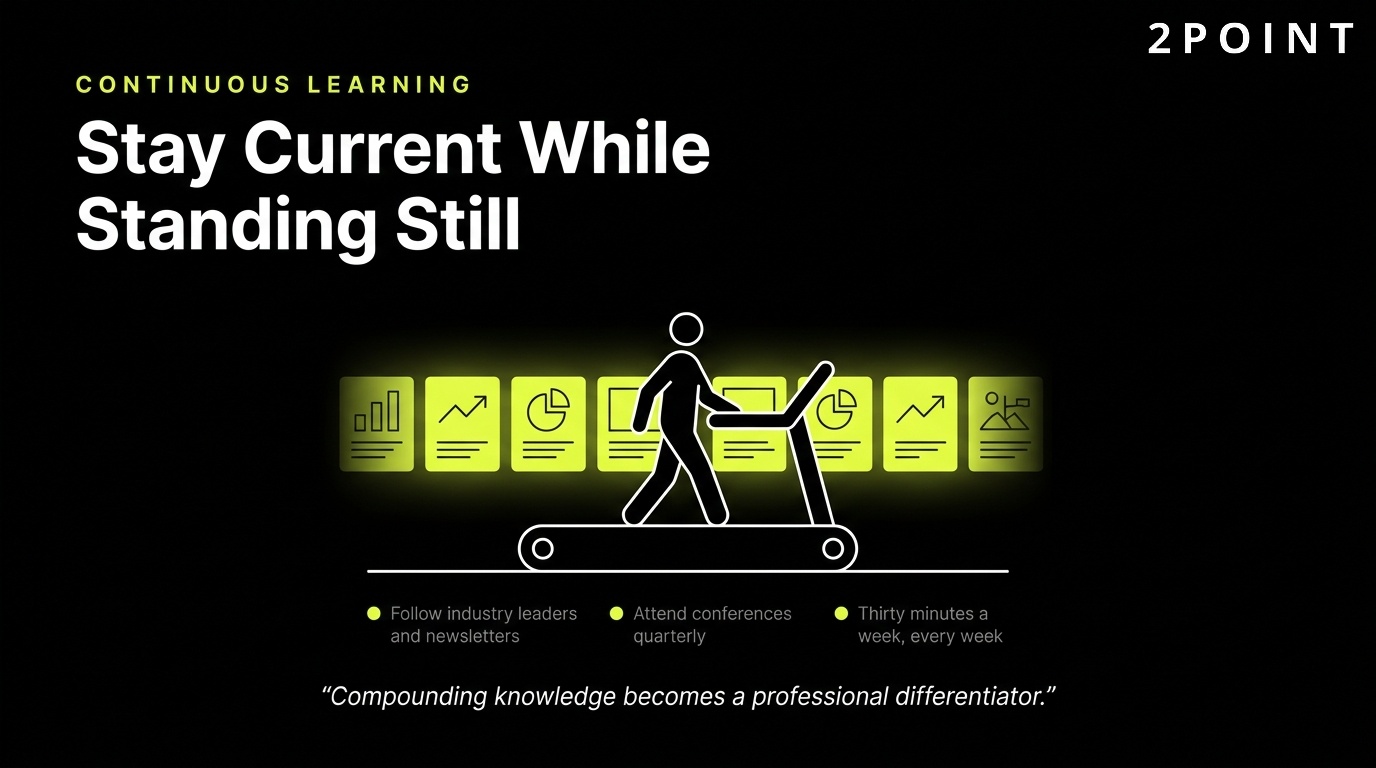 Continuous learning in marketing management: stay current even while everything around you looks like it's standing still.