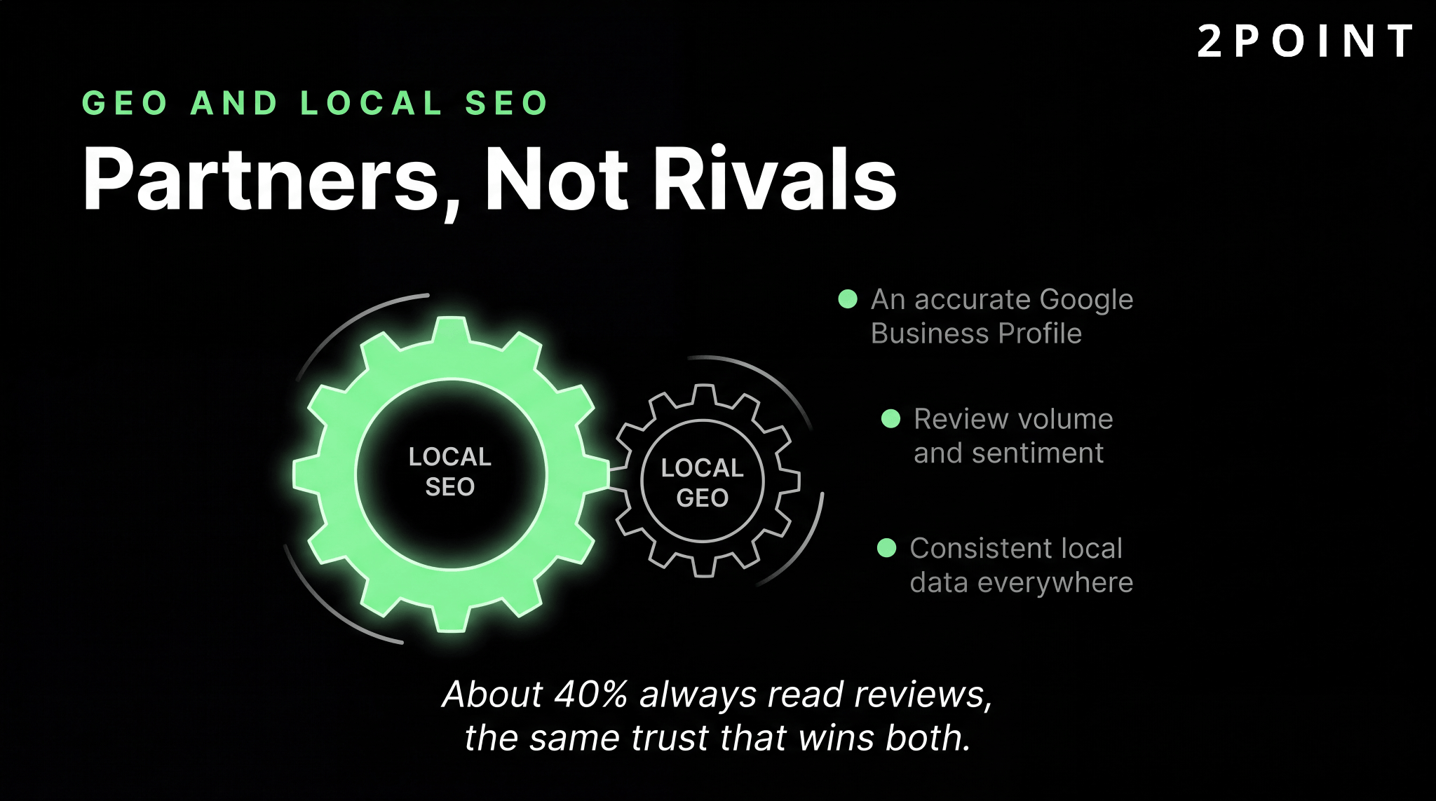GEO and local SEO are partners, not rivals.