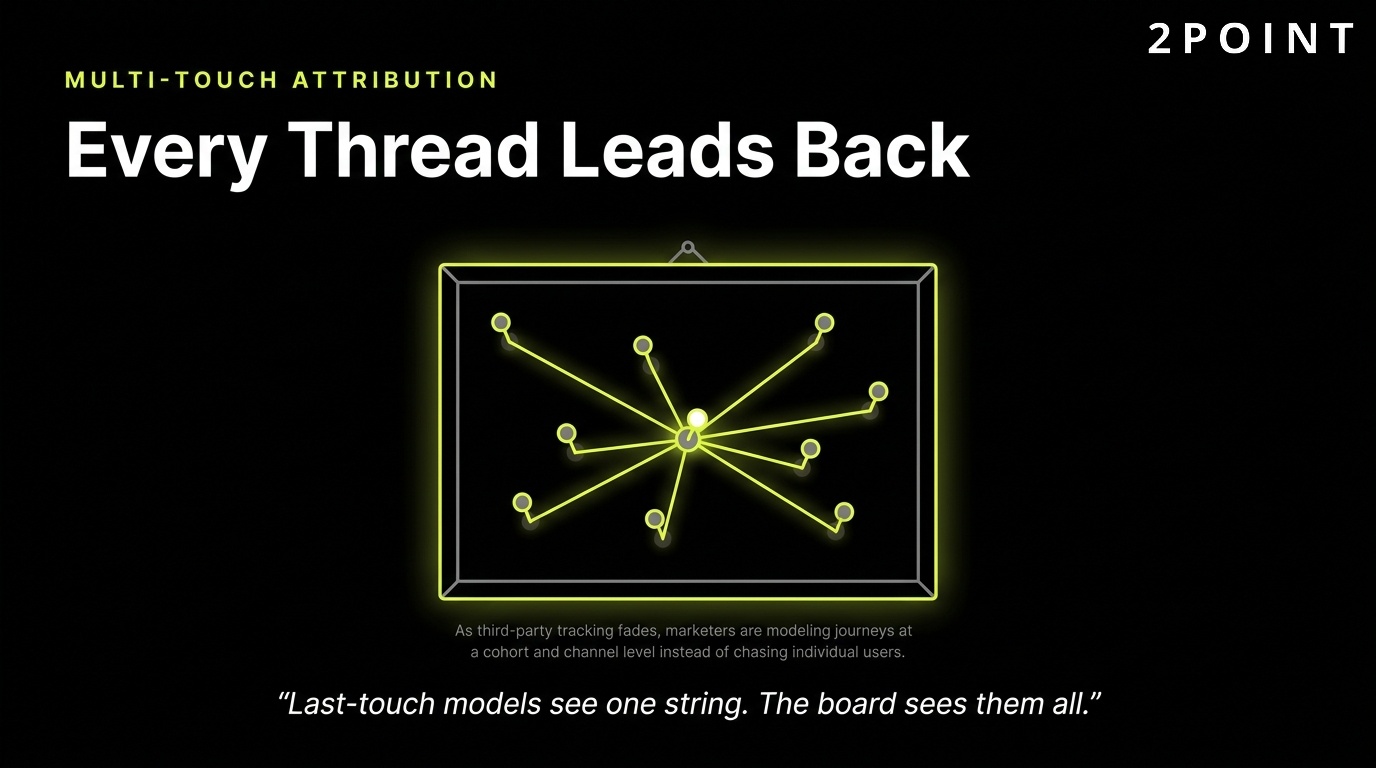 Multi-touch attribution in social marketing: every thread in the customer journey leads back to the eventual conversion.
