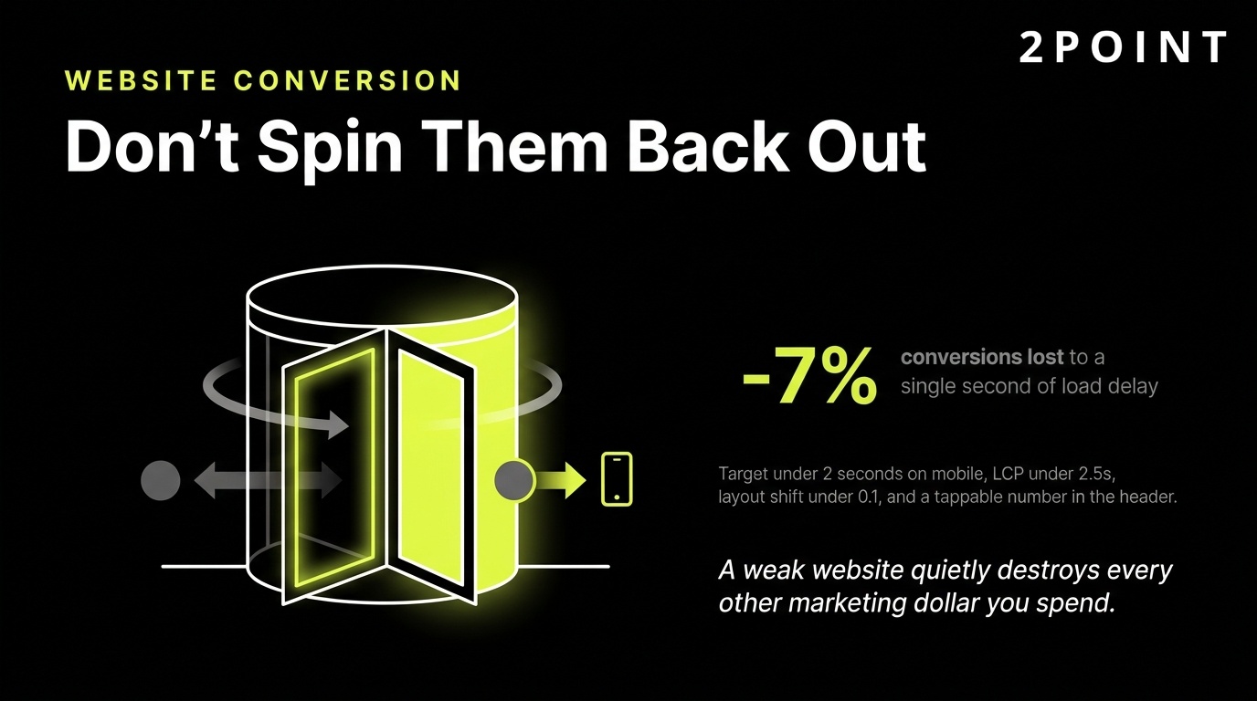 Website conversion for home services: don't spin qualified visitors back out into the search results.