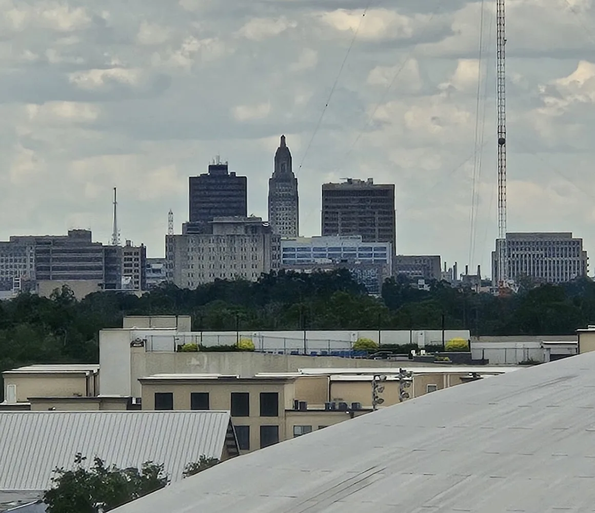 Downtown Baton Rouge seen from Tiger Stadium, LSU