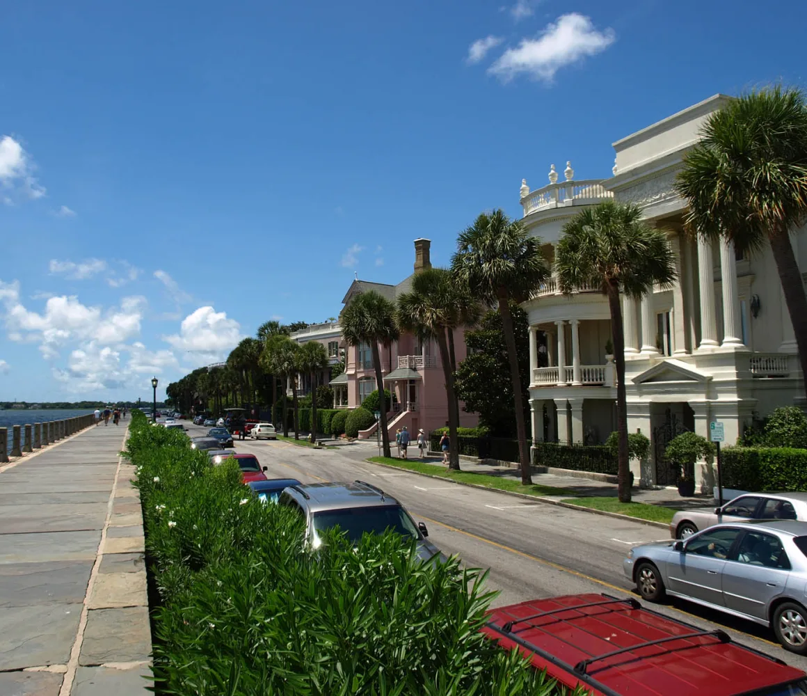 Historic waterfront houses on East Battery Street, Charleston