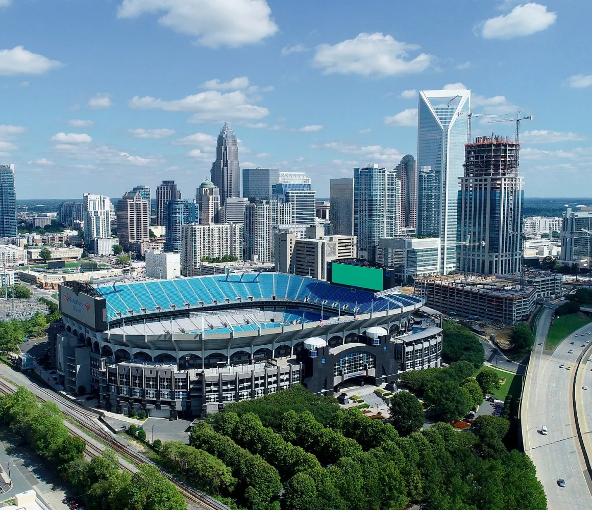 Aerial view of Uptown Charlotte
