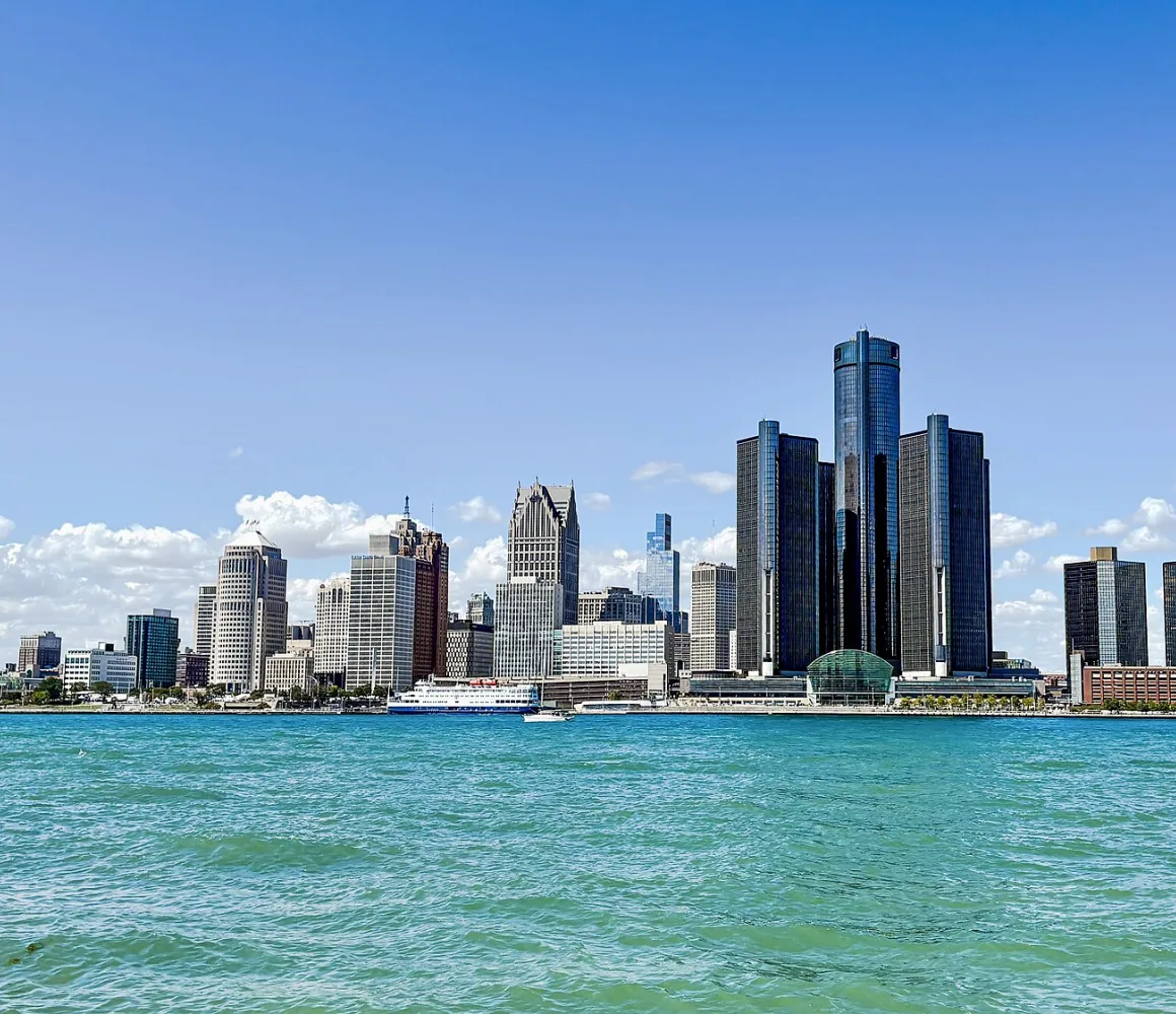 Detroit skyline viewed from Windsor