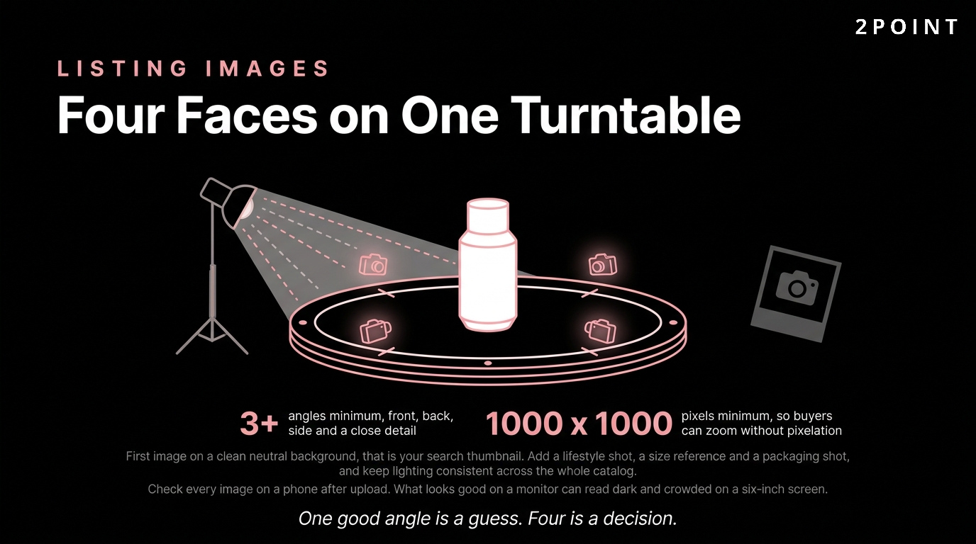 TikTok Shop listing image requirements covering dimensions, background, and file specifications.